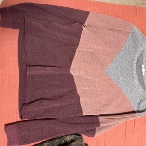Threads 4 Thought Women's Burgundy and Gray Colorblock Crewneck